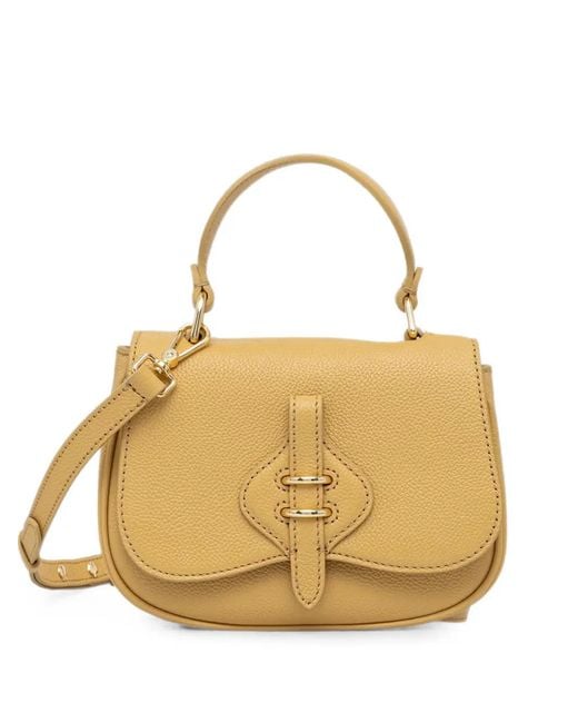 Coccinelle Metallic Grainy Leather Shoulder Bag