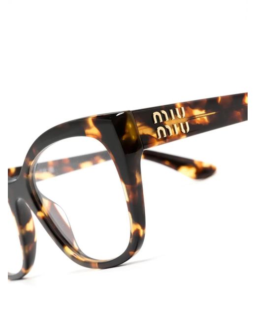 Miu Miu Brown Square-Frame Glasses