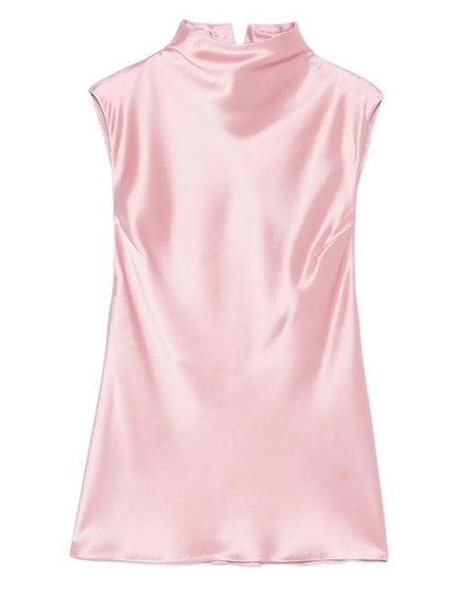Top con cuello alto Nanushka de color Pink