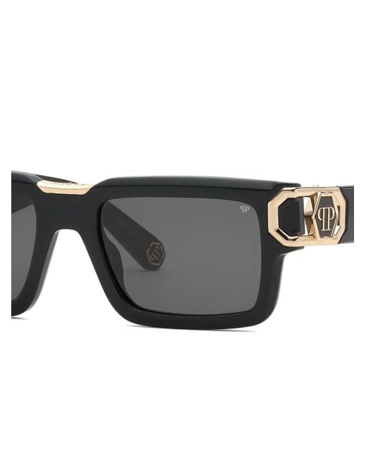Philipp Plein Gray Rectangular-Frame Sunglasses for men