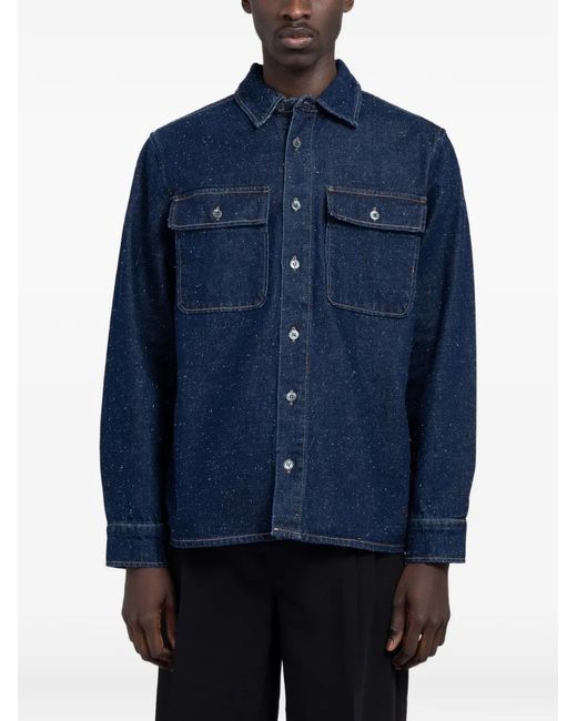 Minimum Blue Albert Flecked-Texture Shirt for men