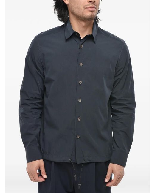 Corneliani Blue Drawstring-Hem Shirt for men
