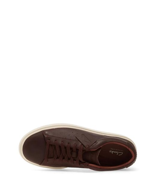 Clarks Brown Craft Swift Leather Sneakers for men