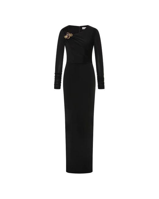 Rebecca Vallance Black Ruched Embellished Dress