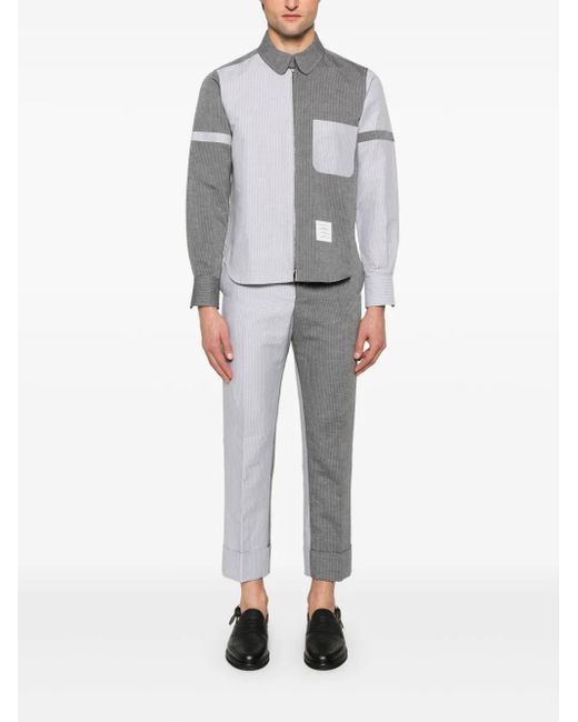 Thom Browne Gray Striped Trousers for men