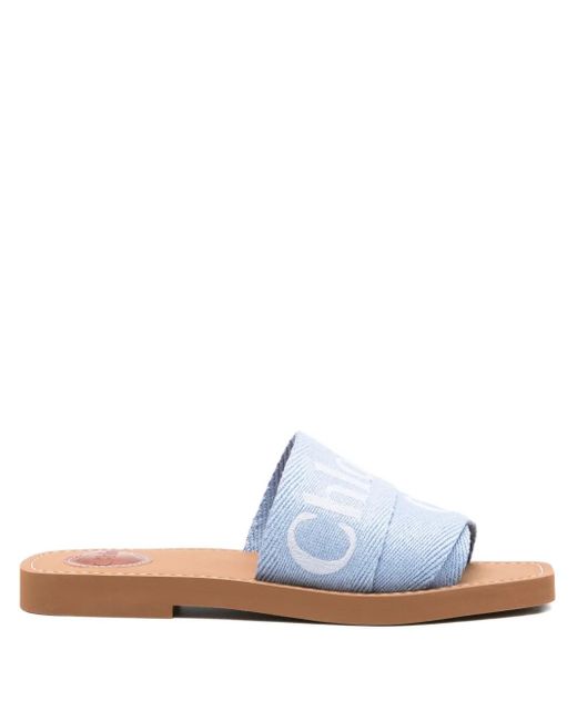 Chloé ロゴ フラットサンダル White