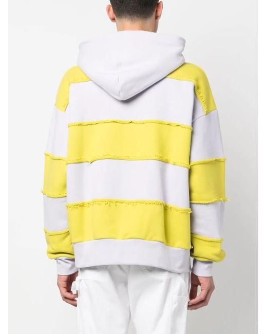 BOTTER Yellow Striped Drawstring Hoodie for men