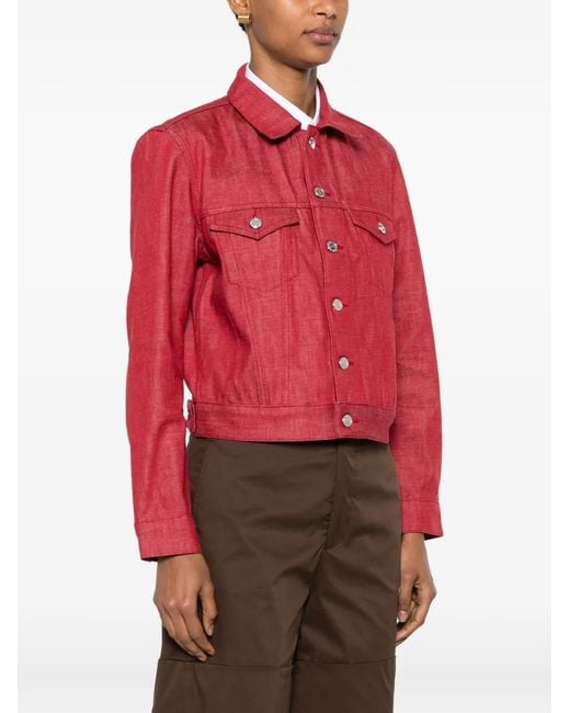 A.P.C. Red Button-Fastening Denim Jacket