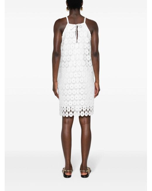 Erika Cavallini Semi Couture Katoenen Mini-jurk in het White