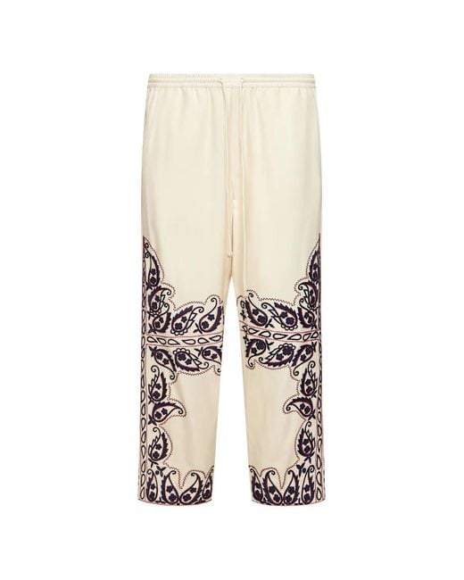 BAZISZT White Pantalon Memento À Motif Cachemire for men