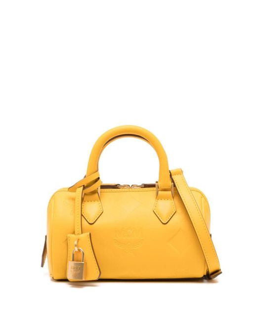 Bolso shopper Ella mini MCM de color Yellow