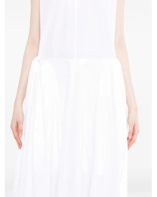 JNBY White Knotted Sleeveless Dress