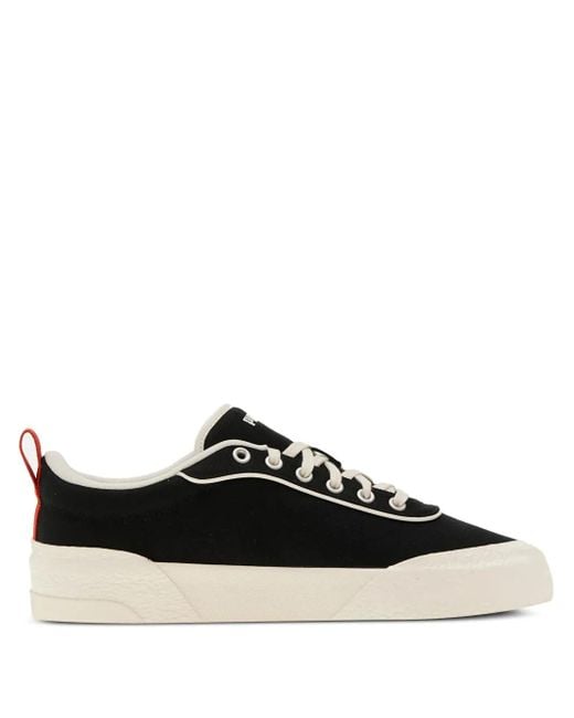 PUMA Black Logo-Print Lace-Up Sneakers