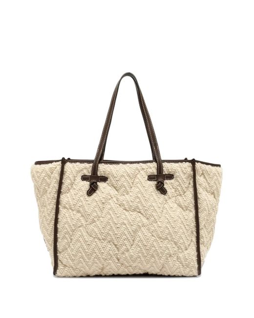 Gianni Chiarini Natural Chevron-Quilted Tote Bag