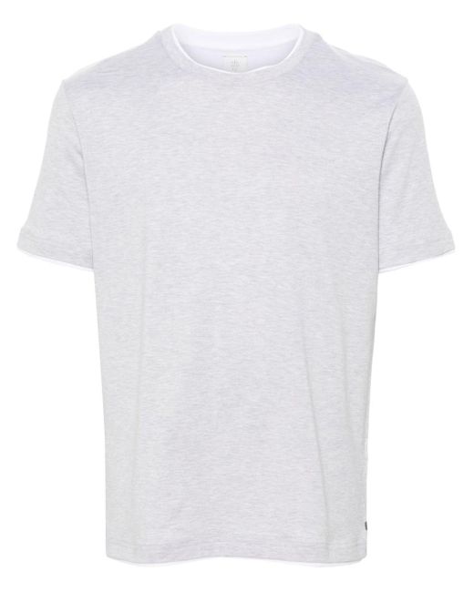 Eleventy White Layered Cotton T-shirt for men