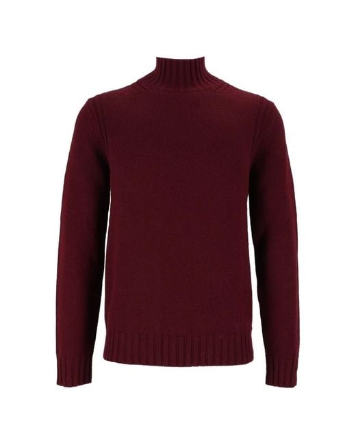 Ballantyne Red Ribbed-Knit Sweater for men
