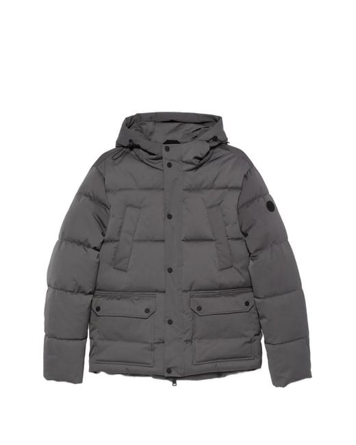 SERGIO MORETTI FIRENZE Gray Logo-Patch Padded Jacket for men