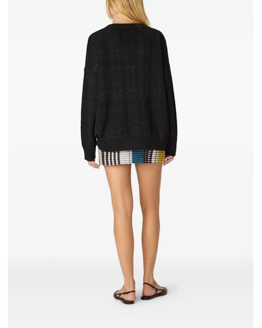 Missoni Black Chevron-Pattern V-Neck Sweater