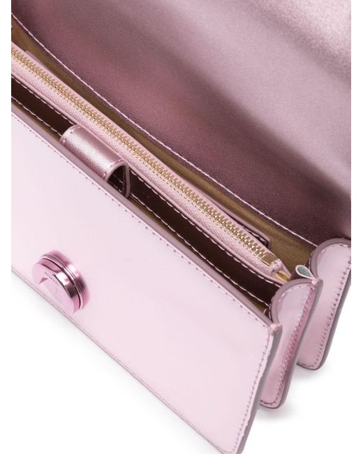 Pinko Purple Glossy Mini 'love One' Leather Bag