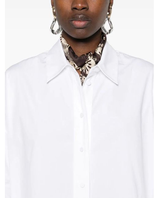 Joseph White Box-Pleat Shirt With Buttoned Cuffs