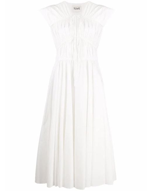 TOVE White Phoebe Organic Cotton Dress