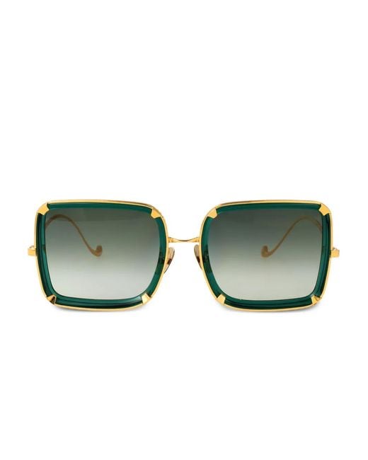 Anna Karin Karlsson Green Moon Square-Frame Sunglasses
