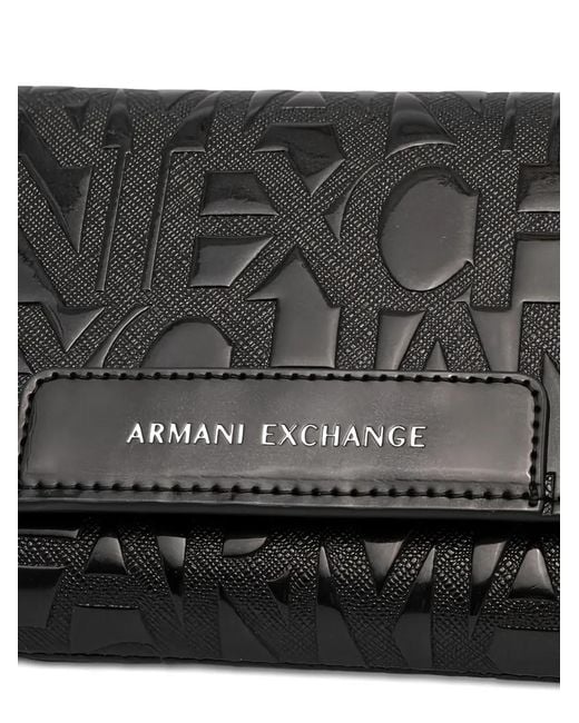 ARMANI EXCHANGE Black Mini Embossed Clutch Bag