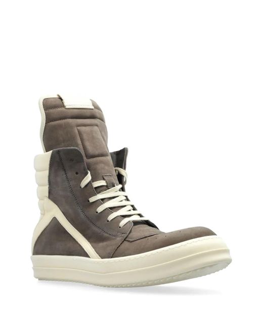 Rick Owens Gray Logo-Patch Sneakers for men