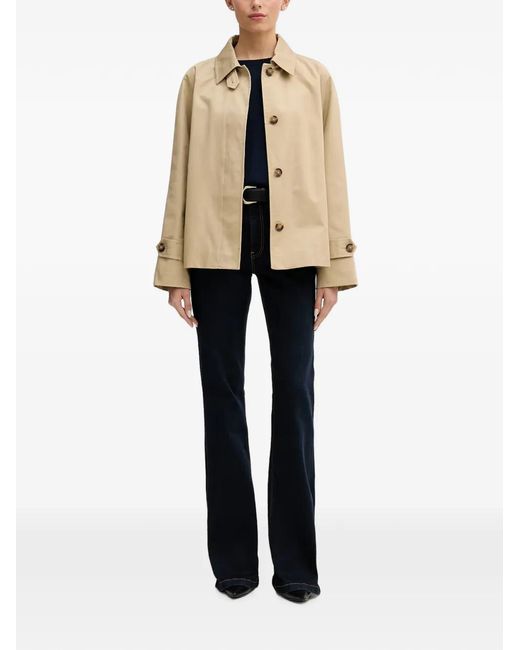Benetton Natural Button-Down Raglan-Sleeve Coat