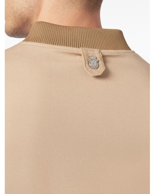 Billionaire Natural Logo-Patch Button-Up Bomber Jacket for men