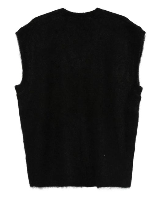 Needles Black Sleeveless Wool Gilet for men