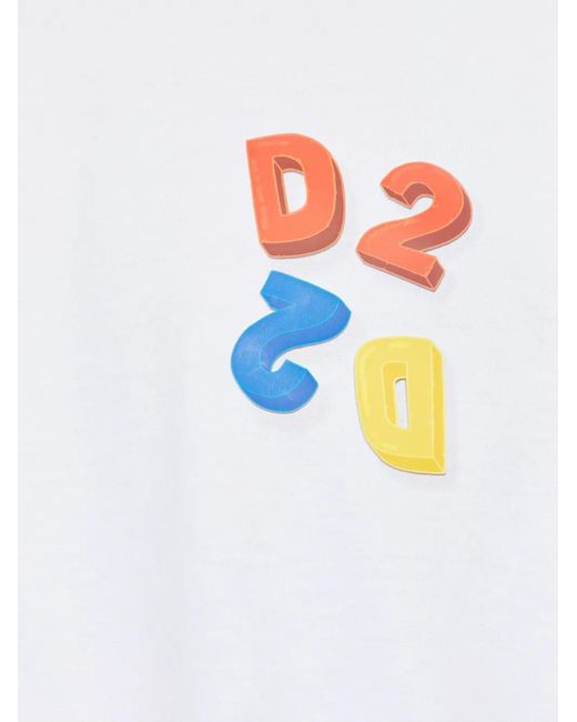DSquared² White Logo-Patch T-Shirt for men