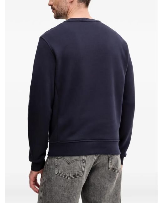 Trussardi Blue Embroidered-Logo Sweatshirt for men