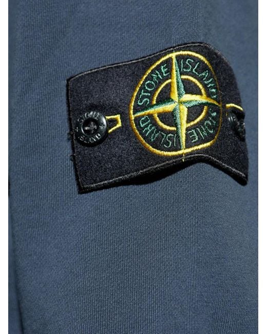 Stone Island Blue Logo-Patch Sweatshirt for men