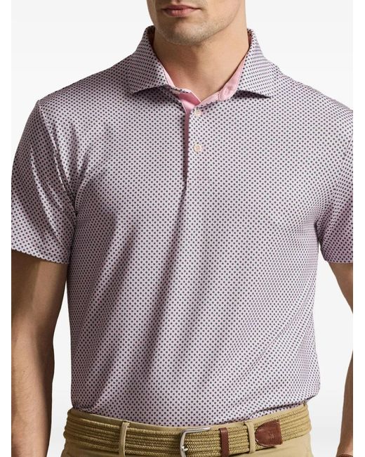 Ralph Lauren Purple Patterned Polo Shirt for men