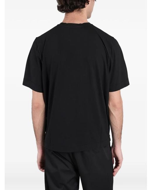 Alpha Studio Black Crew-Neck Short-Sleeve T-Shirt for men