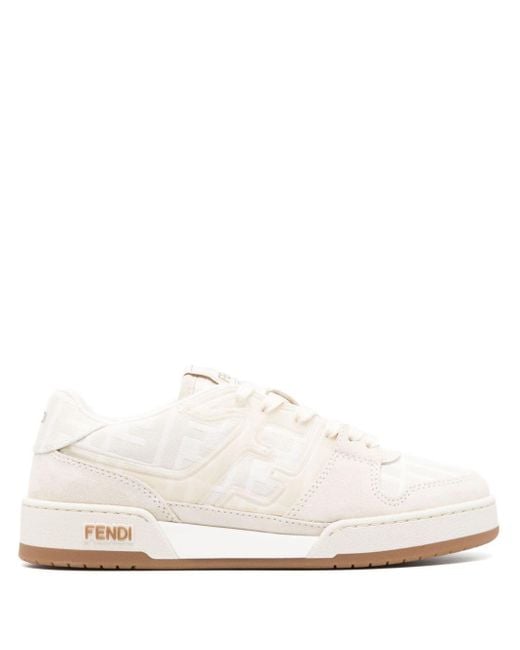 Fendi White Sneakers mit Zucca-Monogramm