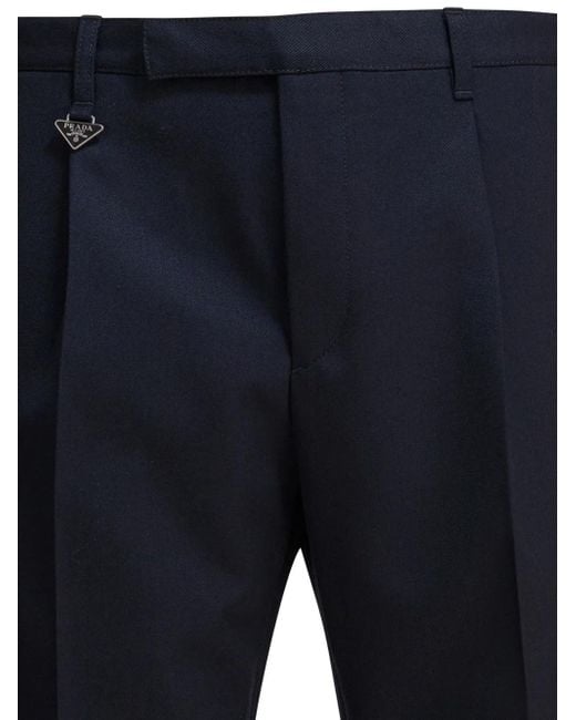 Prada Blue Wool Pants for men