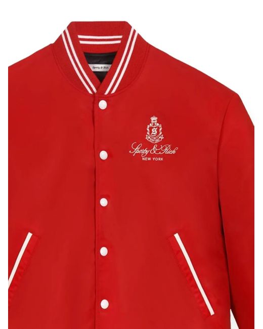 Sporty & Rich Vendome Embroidered Varsity Jacket