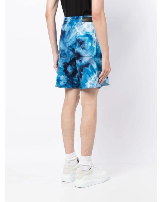 Amiri Blue Tie-Dye Cotton Shorts for men