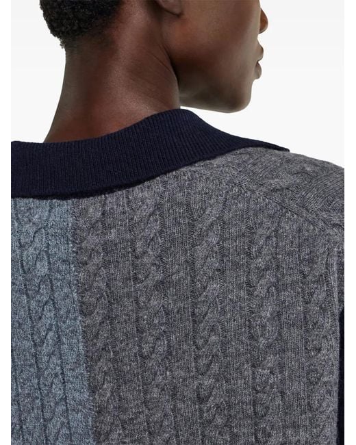 Ferragamo Blue Gancio-Detail Cable Knit