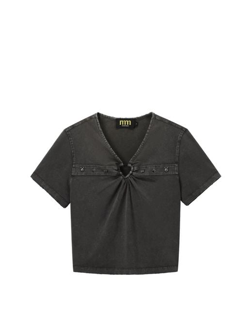 Mini Cream Black Stud-Embellished Heart-Ring Cotton T-Shirt
