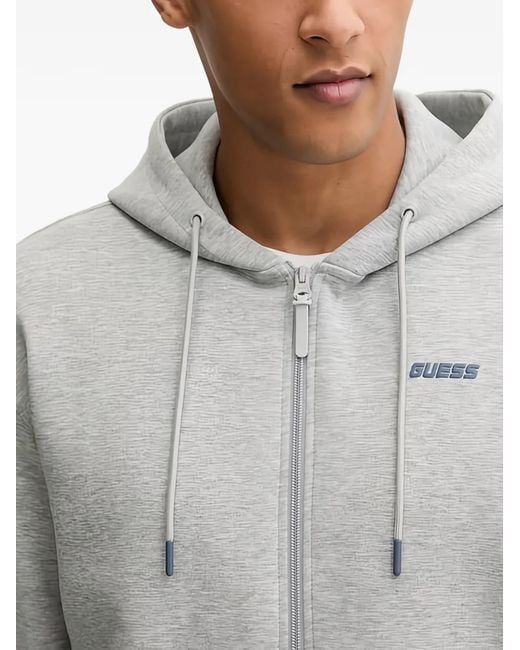 Guess Gray Zip-Up Hoodie for men