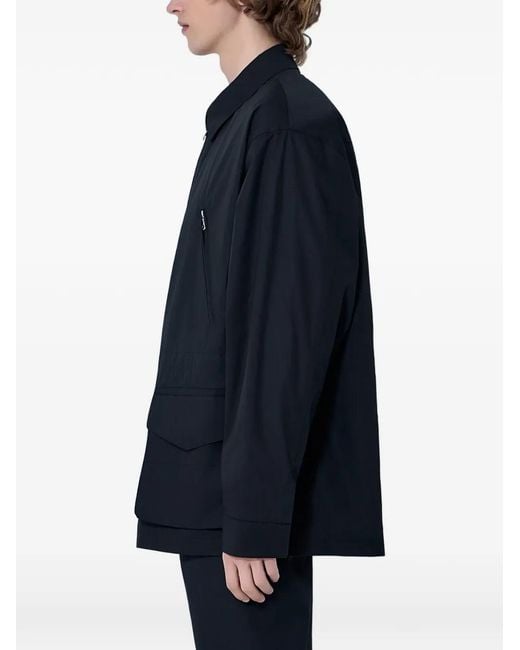 Rier Blue Zip-Up Multi-Pocket Jacket for men