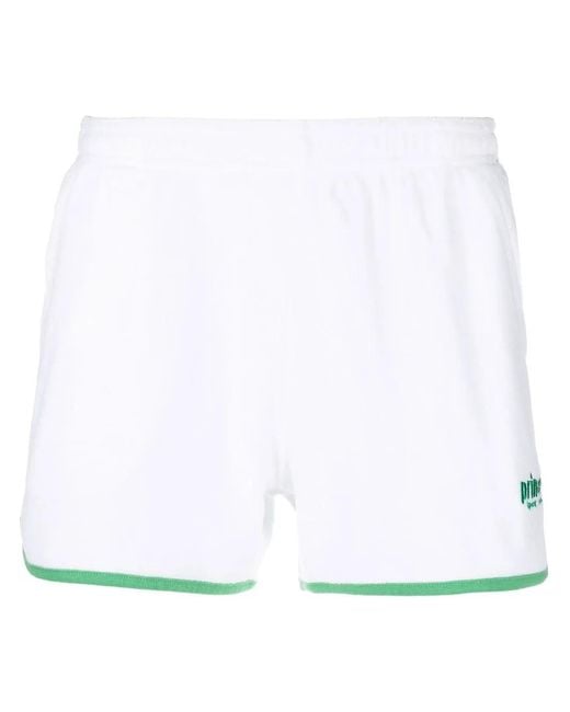 Sporty & Rich White Contrast Trim Track Shorts
