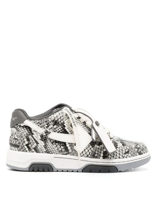 Off-White c/o Virgil Abloh White Out Of Office Snake-print Sneakers
