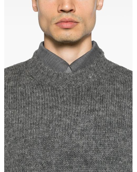 Jil Sander Gray Alpaca Crew Neck Sweater for men