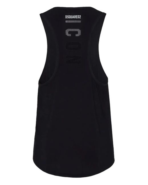 DSquared² Black Icon-Print Vest for men