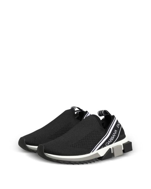 Dolce & Gabbana Black Sorrento Slip-On Sneakers