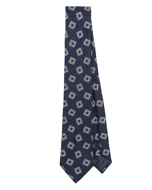 Cravate à motif en jacquard Emporio Armani pour homme en coloris Blue